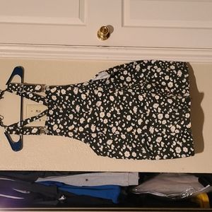 Black Daisy's Floral Overall Dress